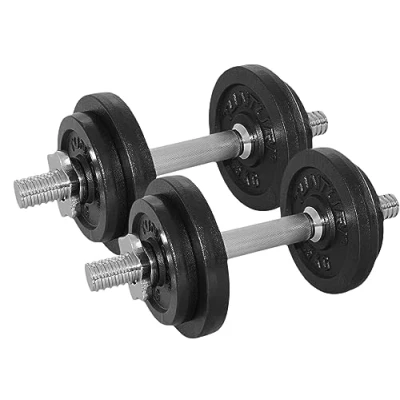 Afbeelding van Tunturi Gewichten gietijzer totaal 20kg Halterset met schoefsluiting Dumbbells 2 stuks 30mm
