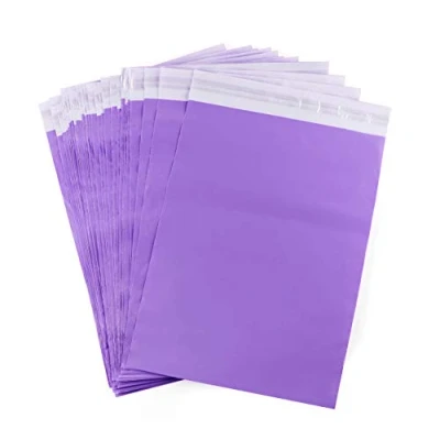 Afbeelding van Anstore Plastic verzendzakken, 60 stuks; 30 x 40 cm; zelfklevend en ondoorzichtig; voor kleding textiel; paars