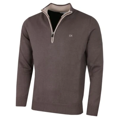 Afbeelding van Calvin Klein Golf Heren Katoenen Trui Taupe XL
