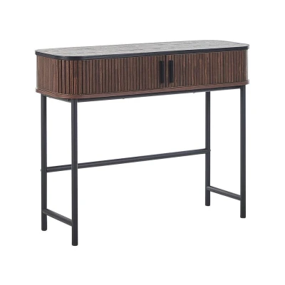 Afbeelding van Beliani Consoletafel JOSE Donkere houtkleur vezelplaat
