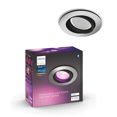 Afbeelding van Philips Hue Centura inbouwspot wit en gekleurd licht 1 pack aluminium rond GU10