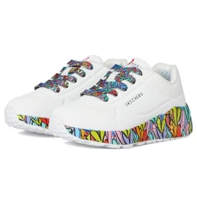 Afbeelding van Skechers Meisjes Uno Lite Subtle Love Sneaker, Wit, 12.5 UK Child
