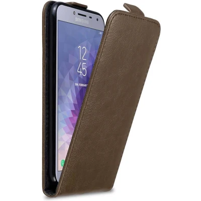 Afbeelding van Cadorabo Hoesje geschikt voor Samsung Galaxy J4 2018 in KOFFIE BRUIN Beschermhoes flip design Case Cover met magnetische sluiting