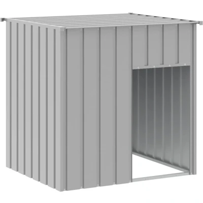 Afbeelding van vidaXL Hondenhok met dak 110x103x109 cm gegalvaniseerd staal grijs