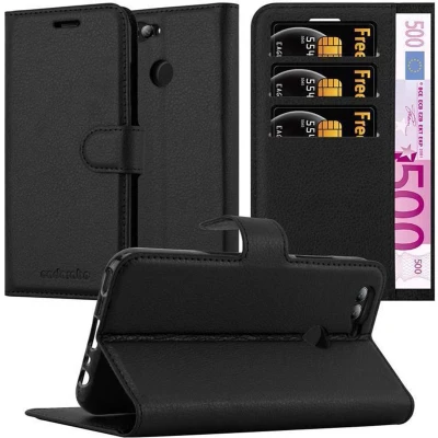 Afbeelding van Cadorabo Hoesje geschikt voor Huawei NOVA 2 in PHANTOM ZWART Beschermhoes met magnetische sluiting, standfunctie en kaartvakje Book Case Cover Etui