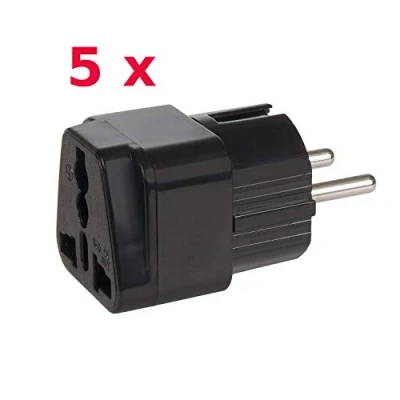 Afbeelding van Maclean MCE155 universele reisadapter stekker GB/UK (bus) naar EU Schuko (stekker) (UK 5 stuks)
