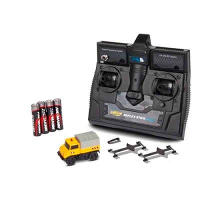 Afbeelding van Carson Modellsport 500504146 MB Unimog U406 Zweiwegefahrzeug 1:87 RC truck Elektro Straatmodel Incl. accu, oplader en batterijen voor de zender