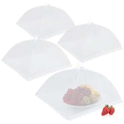 Afbeelding van COM FOUR® 4x vliegenhoezen hoezen voor voedsel voedsel, fruit &amp; 44 cm (04 stuks wit)