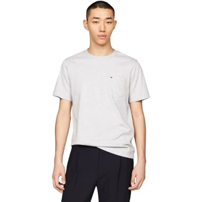 Afbeelding van Tommy Hilfiger Pocket TEE Tshirt basic, Heren, Maat: XXL, Light grey heather