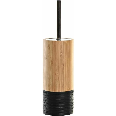 Afbeelding van Items Toiletborstel bamboe hout bruin zwart 37 x 10 cm