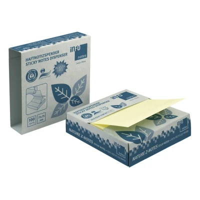 Afbeelding van Info Notes 75x75mm Z 100 vel geel recycled met Blauwe Engel certificaat