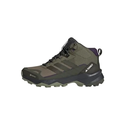 Afbeelding van adidas Dames Terrex SKYCHASER AX5 Mid GORE TEX Hiking Shoes, olive strata/night cargo/aurora plum, 39 1/3 EU