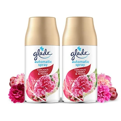 Afbeelding van Glade Automatische Spray Twin Refill Cherry &amp; Peony luchtverfrisser 2x269ml