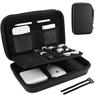 Afbeelding van ProCase Hoes Compatibel met MacBook Power Adapter Magic Mouse 2 Apple Pencil Guarda USB Flash Disk SD kaart Oplader voor iPad iPhone Elektronische Accessoires Case Zwart