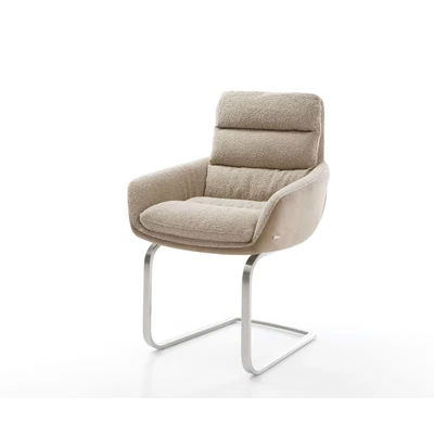 Afbeelding van DELIFE sledemodel Abelia Flex met armleuning materiaalmix mud vlak roestvrij staal