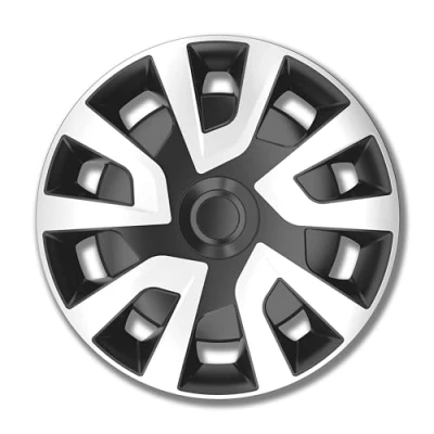 Afbeelding van PETEX 16 inch wieldoppen/wieldoppen, 4 stuks, auto, auto Revo Van bus camper, ABS kunststof in zwart/zilver