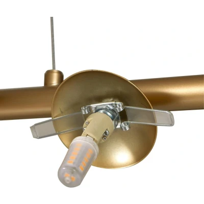 Afbeelding van Lucande hanglamp Isandro, 95 cm, goud, wit, 7 lamps, G9