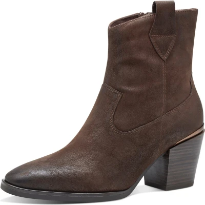 Afbeelding van MARCO TOZZI MT Soft Lining, Feel Me Insole Dames Boot Heel CAFE NUBUCK Maat 37