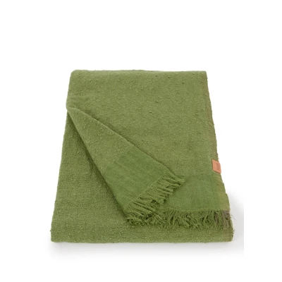 Afbeelding van Ferm LIVING Weaver plaid in wolblend 120 x 170 cm Mosgroen