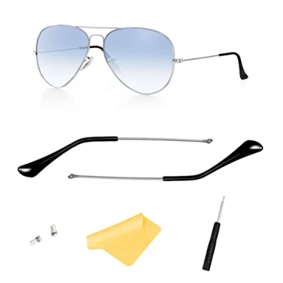 Afbeelding van FOOUS Vervanging Arm Tempel Tips Voor Ray Ban Aviator RB3025 Zonnebril Reparatie Kit Onderdelen, (Zilver)tempel Arms+(gunmetal)tempel Tips, Common