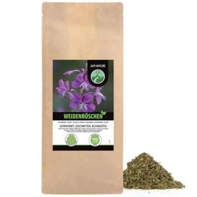 Afbeelding van Wilgenroosjethee kleinbloemig (1kg), wilgenkruidthee gesneden, voorzichtig gedroogd, 100% puur en natuurlijk voor het bereiden van thee, wilgenkruidthee, kruidenthee