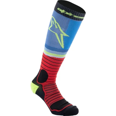 Afbeelding van Alpinestars 2024 MX Pro Crosssokken Zwart / Rood Licht Blauw maat L
