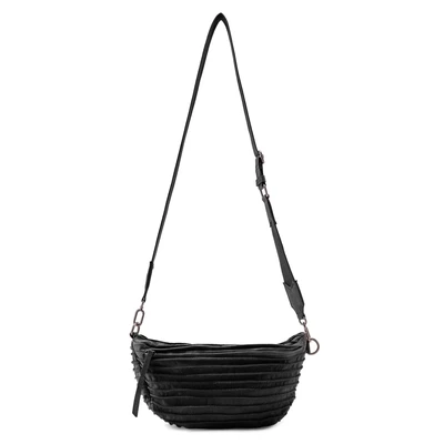 Afbeelding van FREDsBRUDER Leren Gordeltas Riffel Beltbag Black Zwart