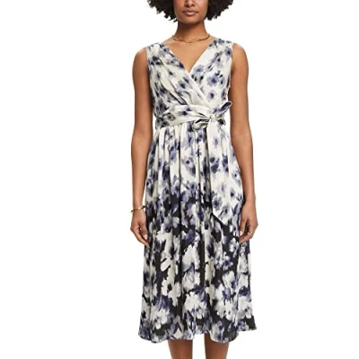Afbeelding van Esprit Collection Double V MIDI Cocktailjurk black, Dames, Maat: 36, Black
