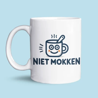Afbeelding van NietMokken.nl Niet Mokken Mok Grappige Koffiemok met Design Perfect Cadeau 325ml Vaatwasser en Magnetronbestendig WITTE VERSIE