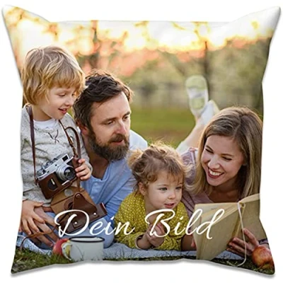 Afbeelding van Gepersonaliseerd fotokussen, zijslaapkussen, kussen met foto, zelf vormgeven, dubbelzijdig bedrukt, fotokussen afbeelding en tekst, voor verjaardag, Moederdag, 50 x cm