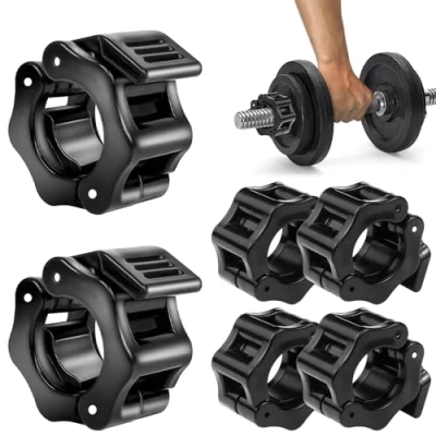 Afbeelding van mizikuu 6 stuks haltersluitingen, haltersluiting, 25 mm halterstangen, sluiting, barbell klem, lange halter, snelsluiting voor workout gewichtheffen
