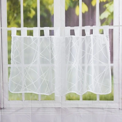 Afbeelding van Elbersdrucke Crossover Voile 00 bistrogordijn, polyester, wit, 48 x 140 cm