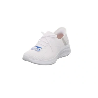 Afbeelding van Skechers Ultra Flex 3.0 Brilliant Path Sneaker voor dames, Wit Gebreid Lichtgrijze Trim, 36.5 EU