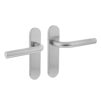 Afbeelding van Intersteel Deurkruk recht ovaal verdekt schild 170x40mm RVS Geborsteld