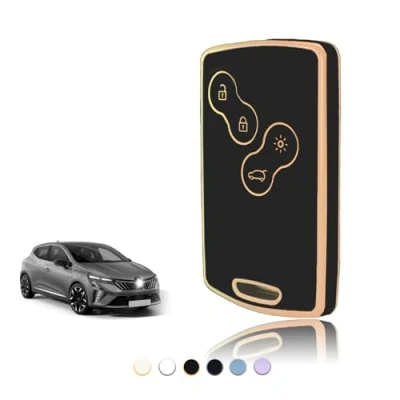 Afbeelding van TOOMUME Sleutelhoes TPU, Autosleutelhoes Kaart Geschikt voor Renault Scenic Clio Laguna Megane Zoe Captur Duster Espace Fluence Koleos Kadjar Logan, Sleutel Cover Sleutelbehuizing Smart Key