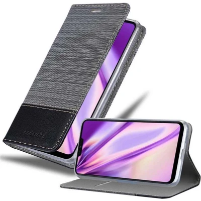 Afbeelding van Cadorabo Hoesje geschikt voor LG Q9 in GRIJS ZWART Beschermhoes met magnetische sluiting, standfunctie en kaartvakje Book Case Cover Etui