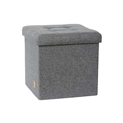 Afbeelding van Love it Store Premium Kruk met opbergruimte van hoogwaardig stof Comfortabel en extra stabiel Grijs 38x38x38 cm