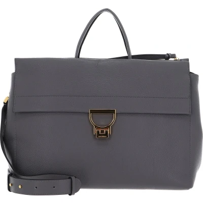 Afbeelding van COCCINELLE Leren Schoudertas Arlettis Shoulderbag Grafite Grijs
