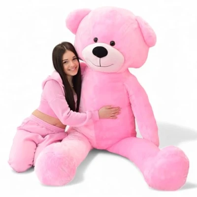Afbeelding van Odolplusz teddybeer 220 cm Gigant grote pluche beer knuffeldier XXL, roze