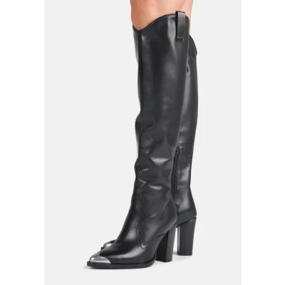 Afbeelding van Bronx Newamericana Overknee laarzen, Dames, Maat: 36, Black Leer