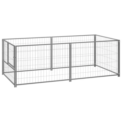 Afbeelding van vidaXL Hondenkennel 200x100x70 cm staal zilverkleurig