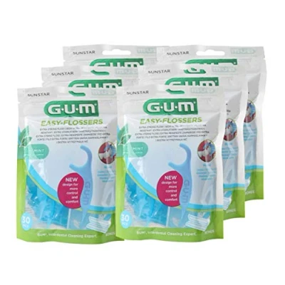 Afbeelding van 6 x GUM Easy floss tandzijde, inclusief houder, interdentale sticks
