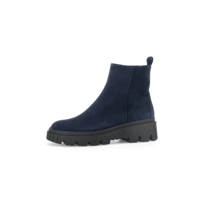 Afbeelding van Gabor Combat Enkellaarsjes met plateauzool, Dames, Maat: 39, Blau Veloursleer
