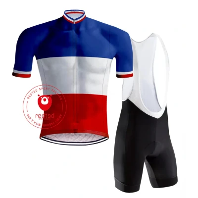Afbeelding van Retro Wielertenue Franse Kampioenstrui Tricolore REDTED XL