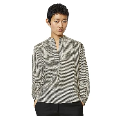 Afbeelding van Marc O&#039;Polo dames Tuniek met grafische print en V hals in de kleur Zwart, maat: 40