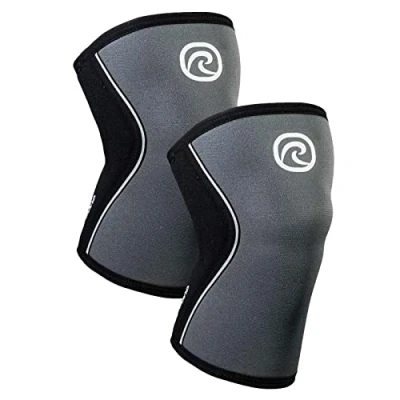 Afbeelding van Rehband 5mm kniebandage krachtsport, voor Cross Fit &amp; zware training, kniebeschermer van 5 mm neopreen, in vele kleuren en maten, unisex, Kleur:Steel Grijs 1 Paar, Maat:M