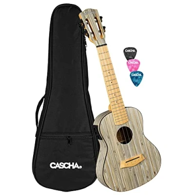 Afbeelding van Cascha HH 2316E Bamboo Graphite E/A concert ukelele set