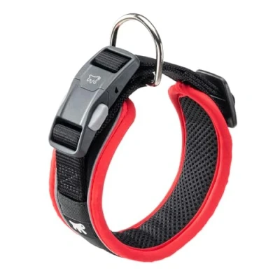 Afbeelding van Ferplast Hondenhalsband GENIUS C25/45, reflecterend, ademend, verstelbaar, snelsluiting, magnetische sluiting, halsband voor middelgrote honden, zachte voering, rood