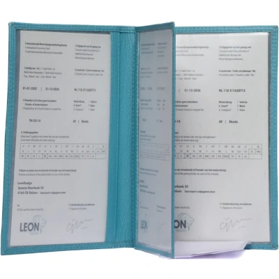 Afbeelding van Autopapieren mapje Compact Leer Turquoise