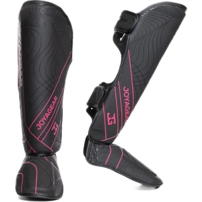 Afbeelding van Joya Essential Scheenbeschermers Zwart met roze L